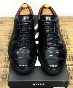 9489 buty Hugo Boss / eleganckie / błyszczące / old money / pantofle / mokasyny