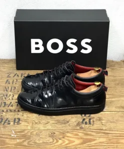 9489 buty Hugo Boss / eleganckie / błyszczące / old money / pantofle / mokasyny