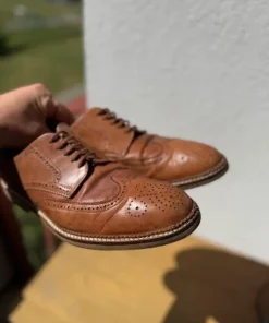 : Kurt Geiger skórzane brogsy męskie brązowe r. 42 Mansel, made in Portugal, vintage style