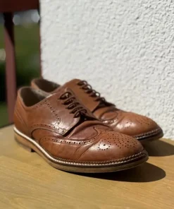 : Kurt Geiger skórzane brogsy męskie brązowe r. 42 Mansel, made in Portugal, vintage style