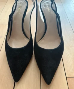 Angela C - svarta slingbacks i mocka, stl 41