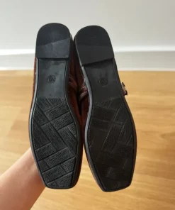 baleriny Mary Jane brązowe eleganckie buty damskie 38