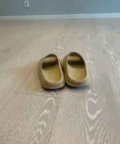 Beige Yeezy slides