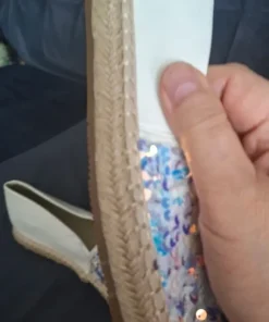 Białe espadryle z cekinami. Nowe. R 41.
