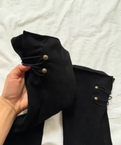 Black over-the-knee high heel boots