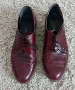 Bordowe półbuty męskie skórzane eleganckie