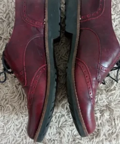 Bordowe półbuty męskie skórzane eleganckie