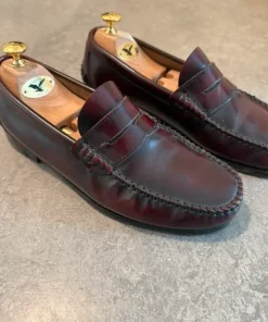 Burgundy Moc Toe Loafers