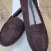 Buty damskie mokasyny czekoladowe skóra rozmiar 40