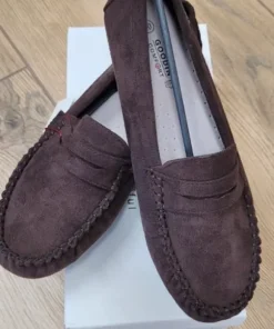 Buty damskie mokasyny czekoladowe skóra rozmiar 40