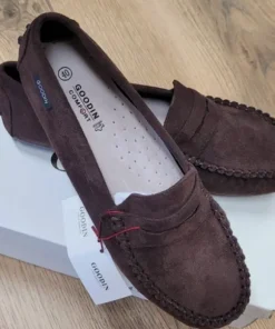 Buty damskie mokasyny czekoladowe skóra rozmiar 40