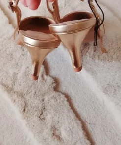 Buty na obcasie sandały czółenka metaliczne złote Anna Field rozmiar 38 wąskie