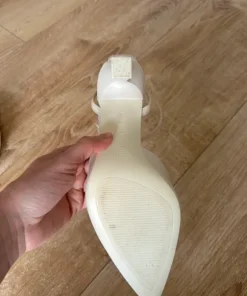 Buty na obcasie do ślubu Stradivarius ecru 40