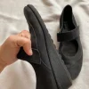 Buty z zapinane czarne basic vintage