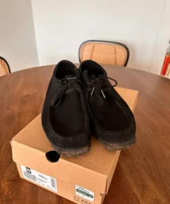 Clarks Originals Wallabee Black Suede Shoes, Size 43