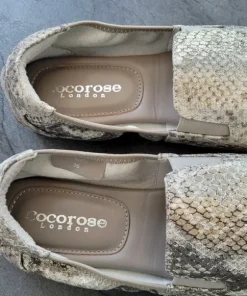 Cocorose London Loafers i ormskinnsmönster, storlek 36