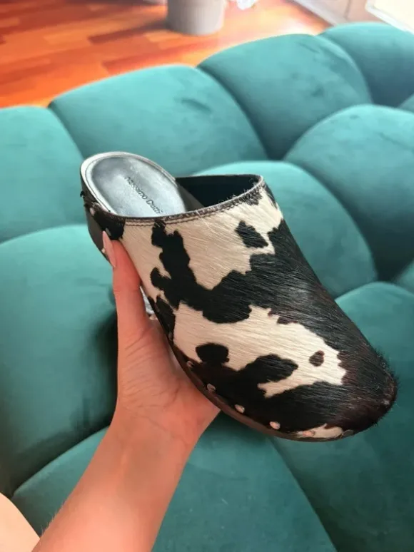 Drewniaki chodaki skórzane krowa r. 35 Massimo Dutti