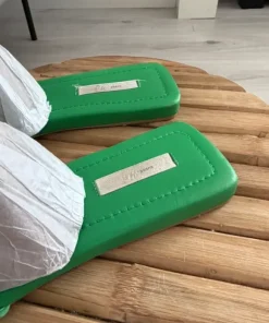Gröna skor i skinn 40