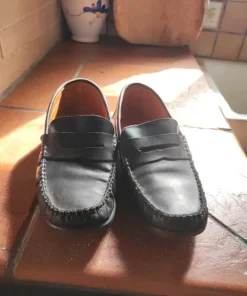 Leather made in Italy mocassinos black