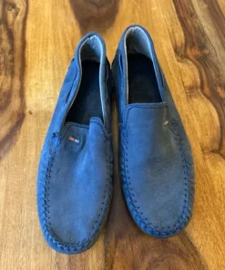 Marinblå mocka Loafers 43