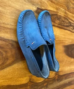 Marinblå mocka Loafers 43