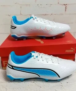 Puma KING MAtch fg/ag buty piłkarskie biało-niebieskie r. 38