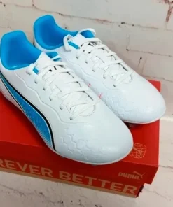 Puma KING MAtch fg/ag buty piłkarskie biało-niebieskie r. 38