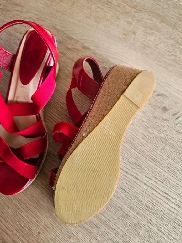 Røde kilehæls sandaler 40/41