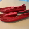 Red Leather Moccasins