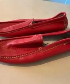Red Leather Moccasins