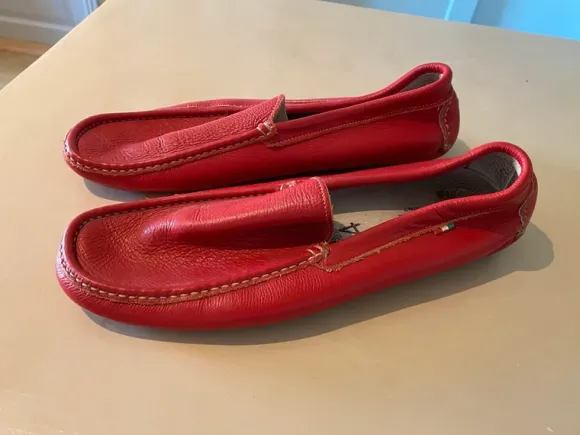 Red Leather Moccasins