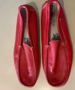 Red Leather Moccasins