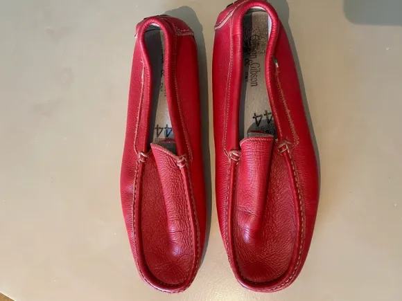 Red Leather Moccasins
