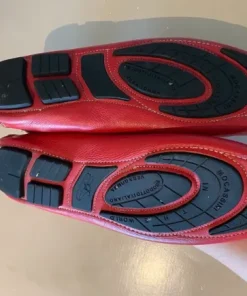 Red Leather Moccasins