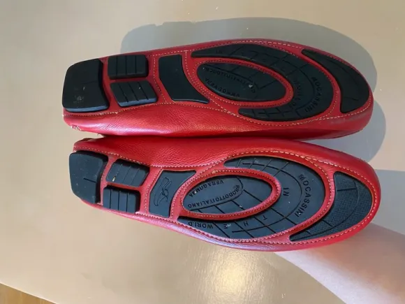 Red Leather Moccasins