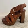 Sandały drewno skóra Carvela Kurt Geiger 39