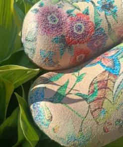 🌺Sanita nowe skórzane piękne zdrowotne trepy drewniaki z paskiem wyjątowy kwiatowy wzór r.37/38