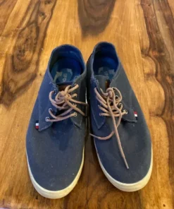 Seglarskor marin denim och Pu läder 43
