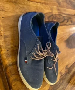 Seglarskor marin denim och Pu läder 43