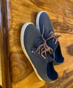 Seglarskor marin denim och Pu läder 43