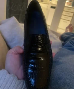 Sioux loafers i læder med kroko lak look
