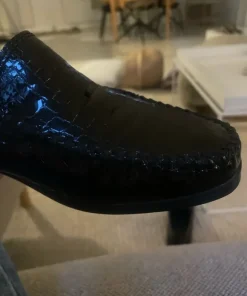 Sioux loafers i læder med kroko lak look
