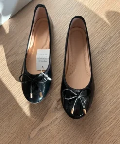Sorte ballerina sko