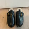 Sorte læder clogs