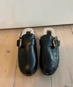 Sorte læder clogs
