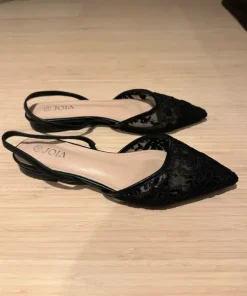 Sorte Slingbacks
