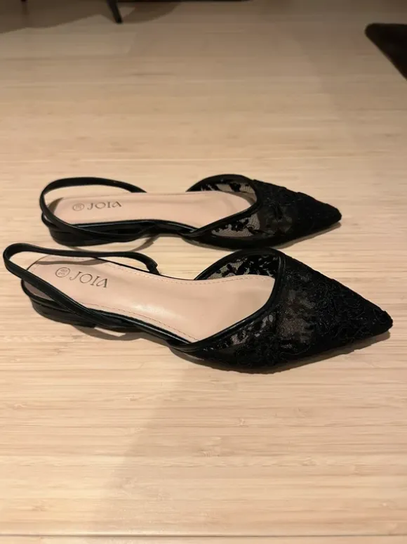 Sorte Slingbacks