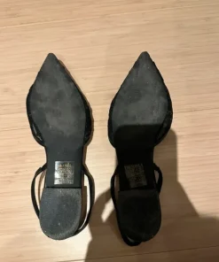 Sorte Slingbacks