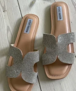 Steve Madden Sølv sandaler m rhinsten