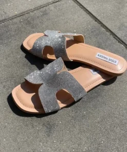 Steve Madden Sølv sandaler m rhinsten